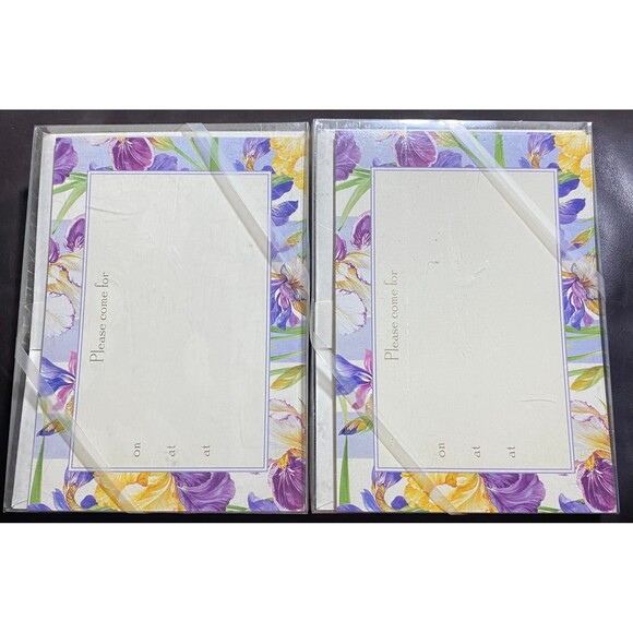Invitations & Envelopes 2) boxes of 10 Iris Garden Lavender Design - Picture 2 of 2